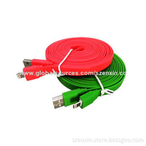 Data Charging Cable for iPhone5/5c/5s, Big Noodle Cable